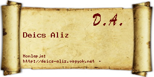 Deics Aliz névjegykártya