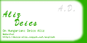 aliz deics business card
